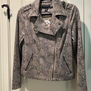 INC Moto faux suede zip up jacket. Size small. New with tags.